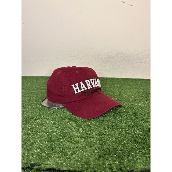 Harvard University Crimson hat cap strap back red retro football unisex mens 1 - Picture 2 of 8